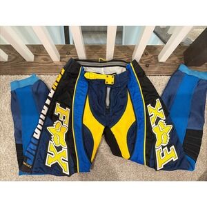 FOX Youth SIZE 9‎ / 10 RACING 180 MOTOCROSS ATV BIKING PANTS USA Blue/Yellow